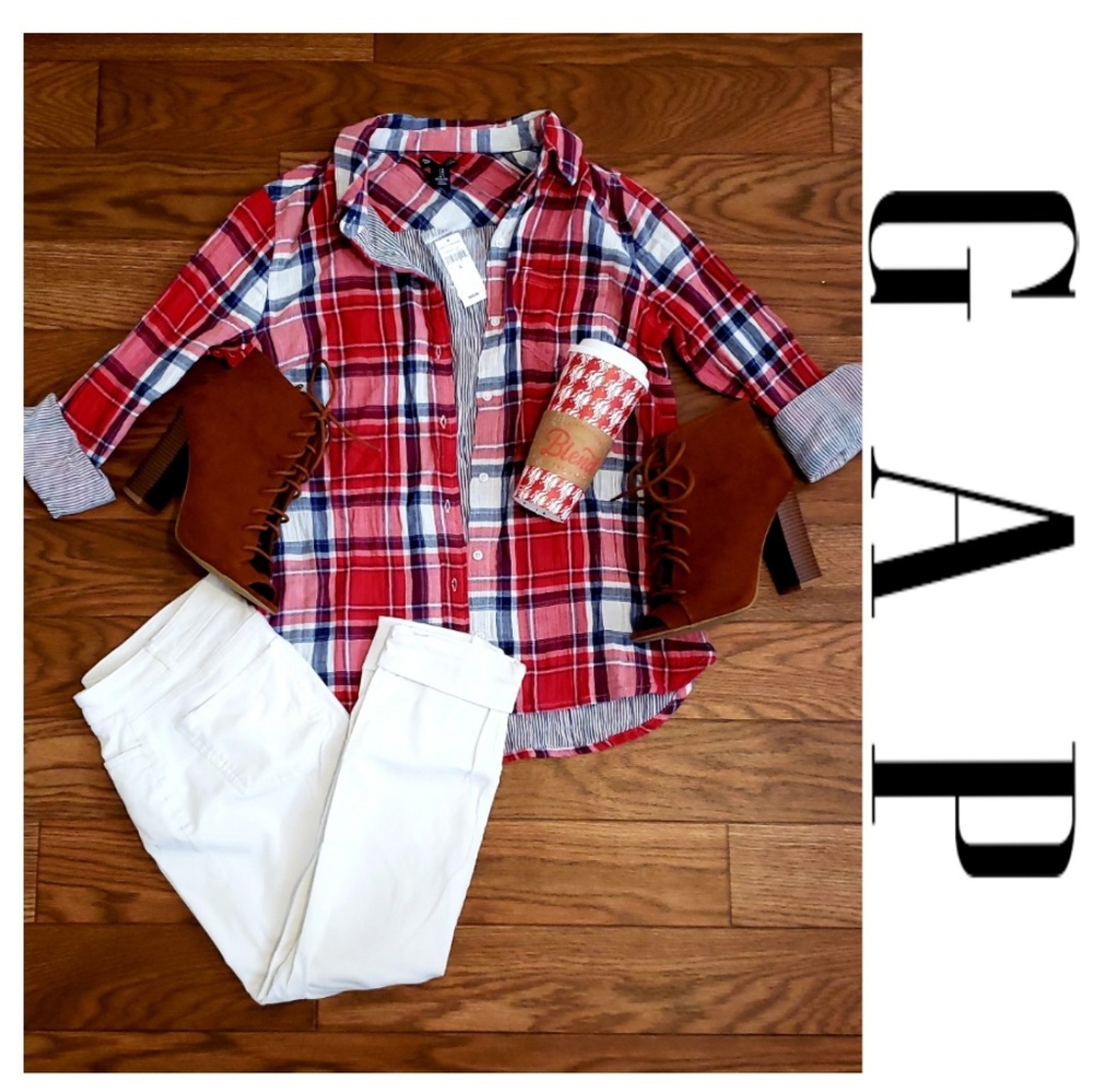 Gap Flannel Boyfriend Fit